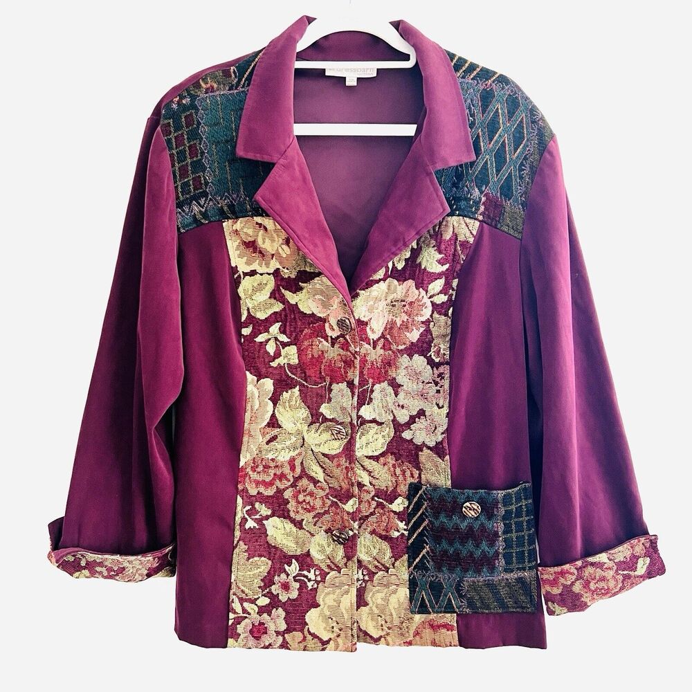 Dress Barn Burgundy Lightweight Soft Embroidered Button Up Blouse ~Plus Size 22W